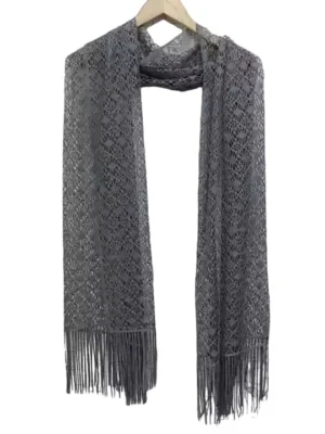 grey net stole scarf for women lightweight net dupatta