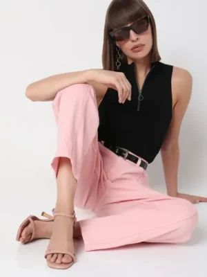 pink mom fit jeans for women high rise slouchy denim jeans